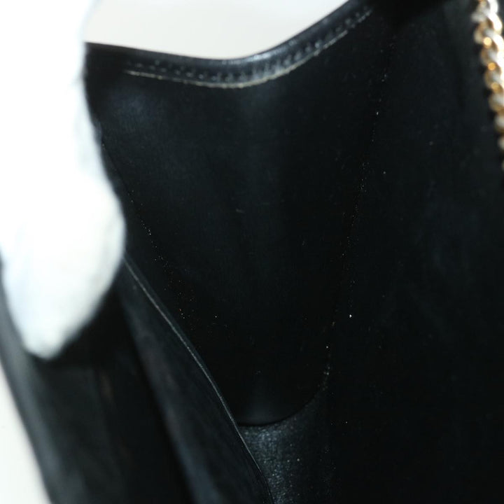 CHRISTIAN Top quality Dior Trotter Canvas Chain Shoulder Bag Black Auth yk8835