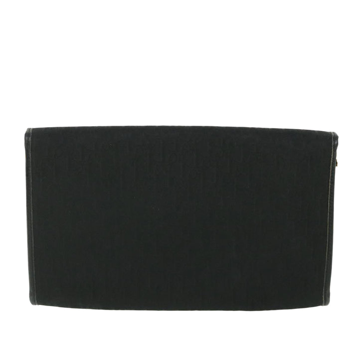 CHRISTIAN Top quality Dior Trotter Canvas Chain Shoulder Bag Black Auth yk8835