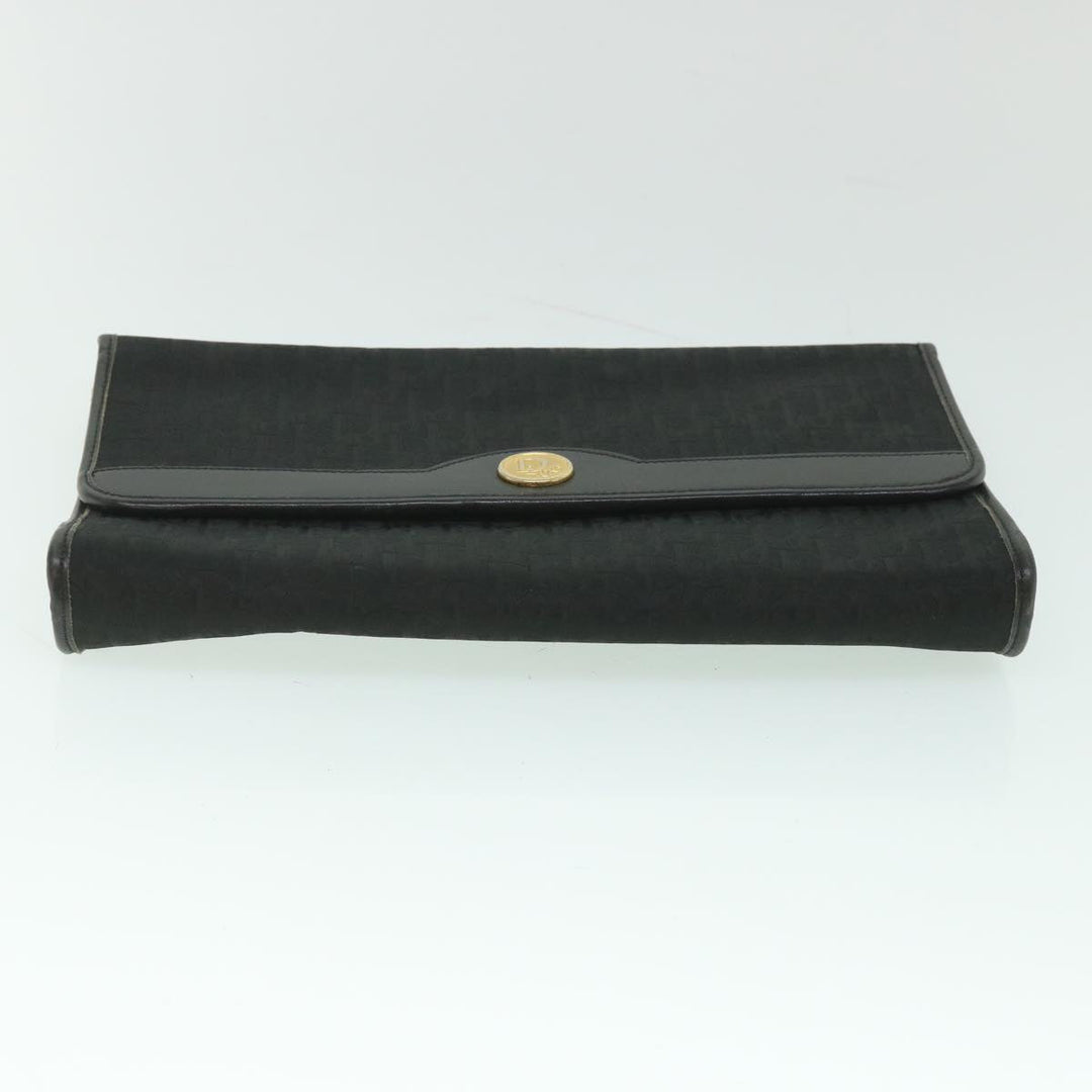 CHRISTIAN Top quality Dior Trotter Canvas Chain Shoulder Bag Black Auth yk8835
