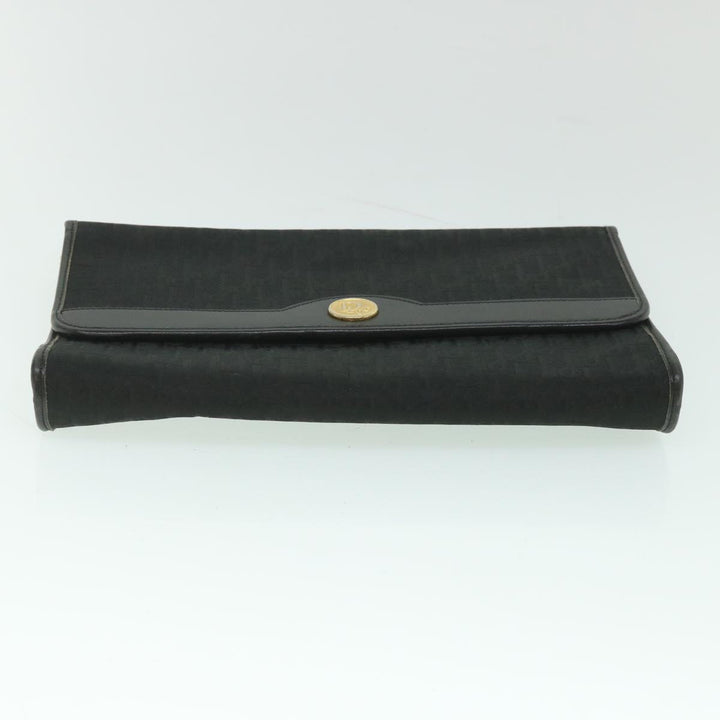 CHRISTIAN Top quality Dior Trotter Canvas Chain Shoulder Bag Black Auth yk8835