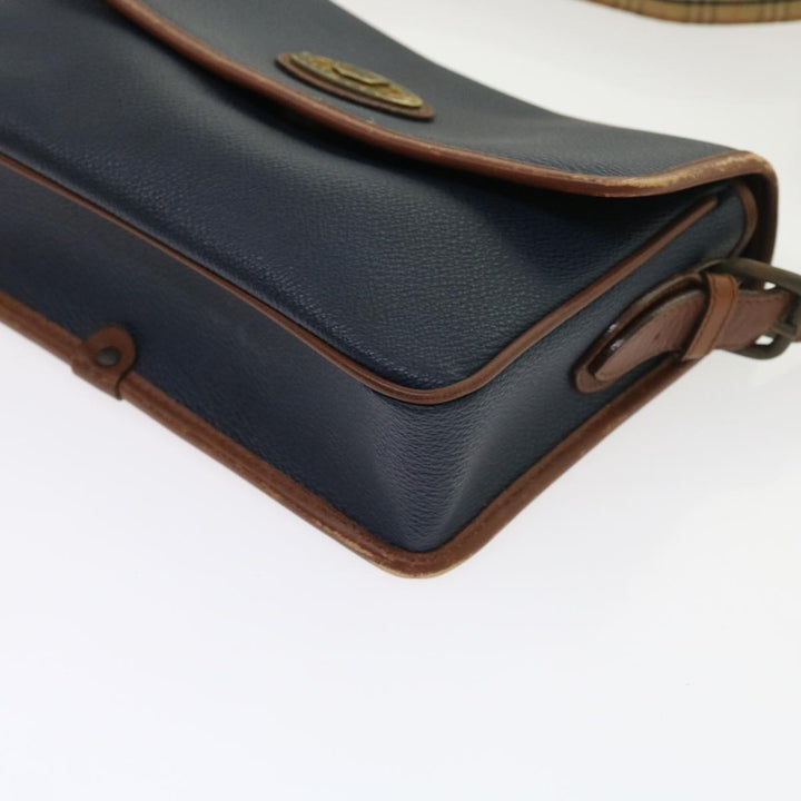BURBERRYSs Shoulder Bag Leather Navy Auth yk9080