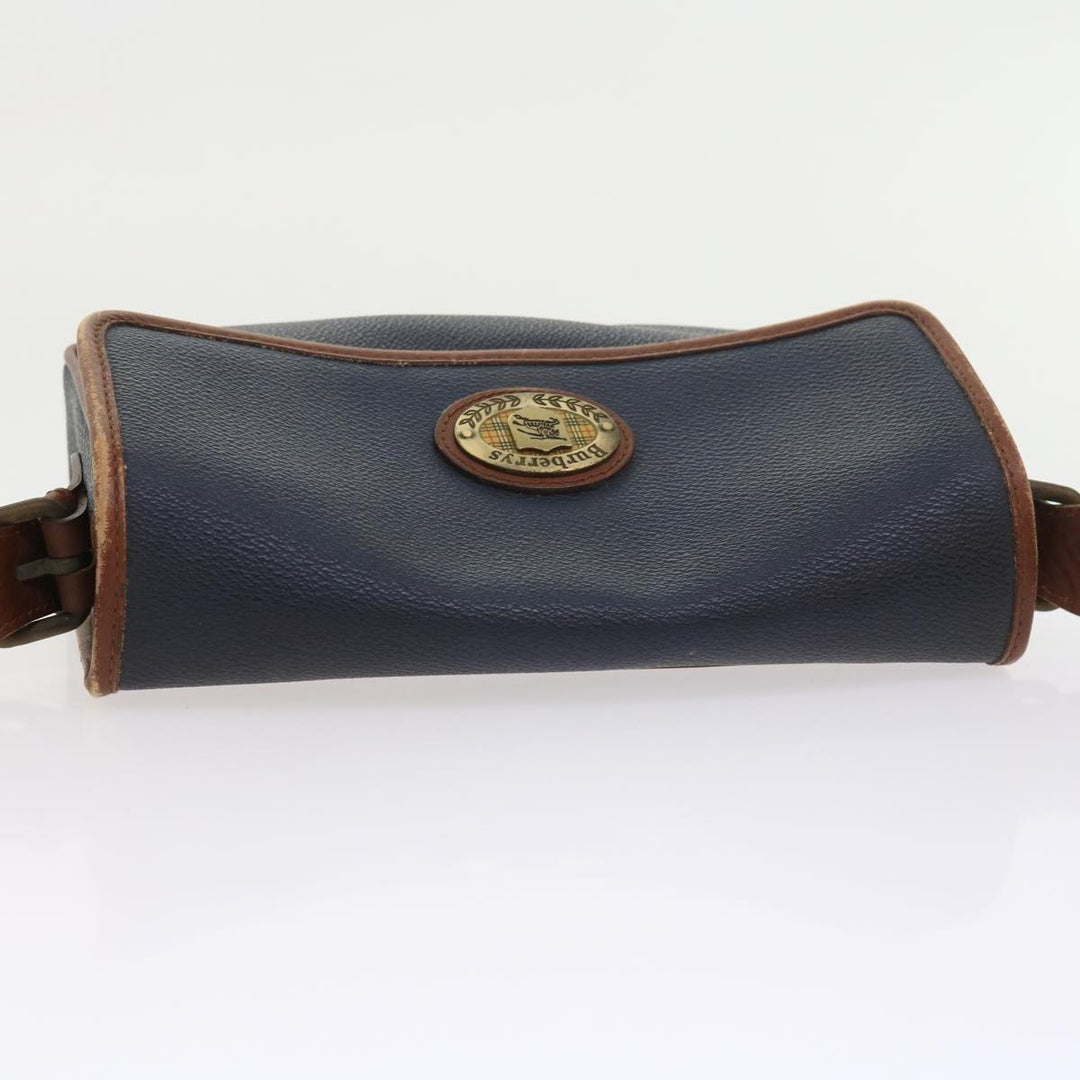 BURBERRYSs Shoulder Bag Leather Navy Auth yk9080