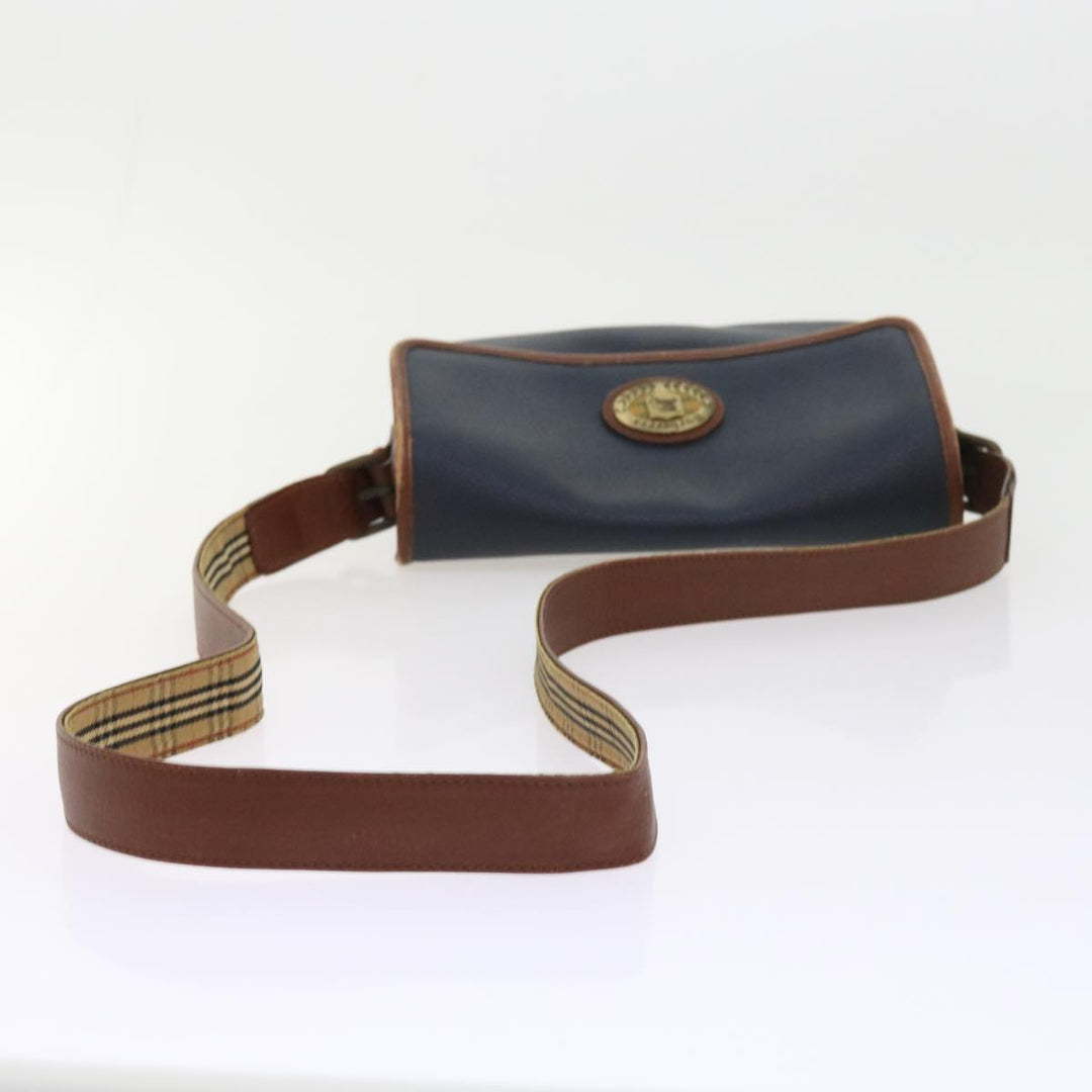 BURBERRYSs Shoulder Bag Leather Navy Auth yk9080