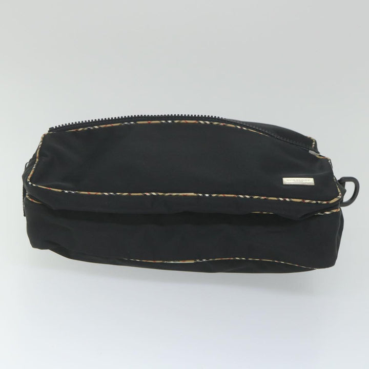 BURBERRY Nova Check Hand Bag Nylon Black Auth yk9097
