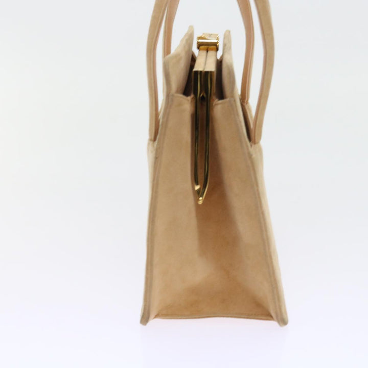 Top Quality Chanel Gamaguchi Hand Bag Suede Beige CC Auth yk9125