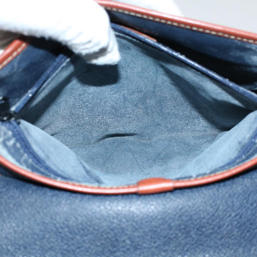 BURBERRYSs Shoulder Bag Leather Navy Auth yk9319