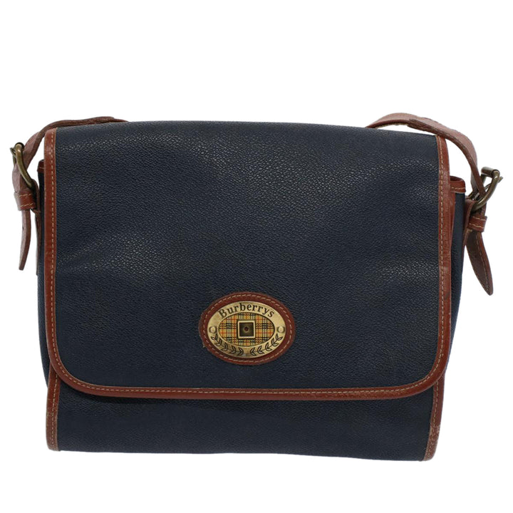 BURBERRYSs Shoulder Bag Leather Navy Auth yk9319