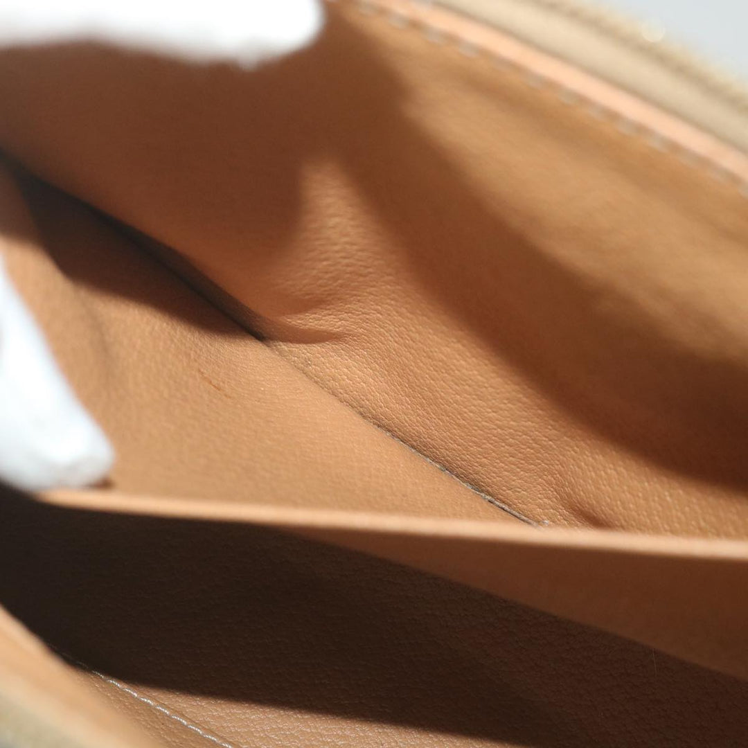 Celine Macadam Canvas Pouch PVC Leather Brown 9468