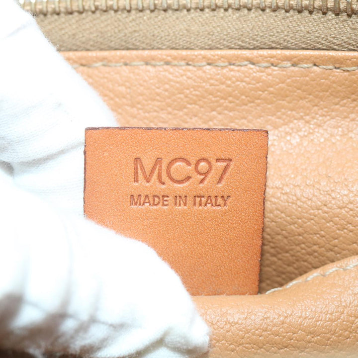 Celine Macadam Canvas Pouch PVC Leather Brown 9468