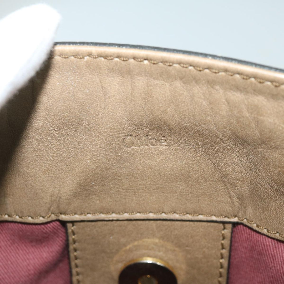 Chloe Victoria Hand Bag Leather Beige yk9516
