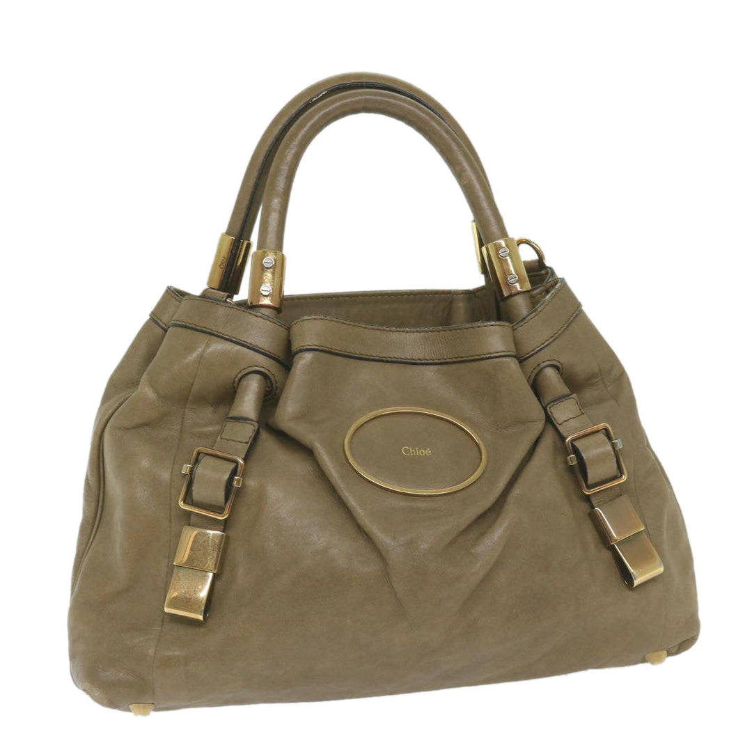 Chloe Victoria Hand Bag Leather Beige yk9516