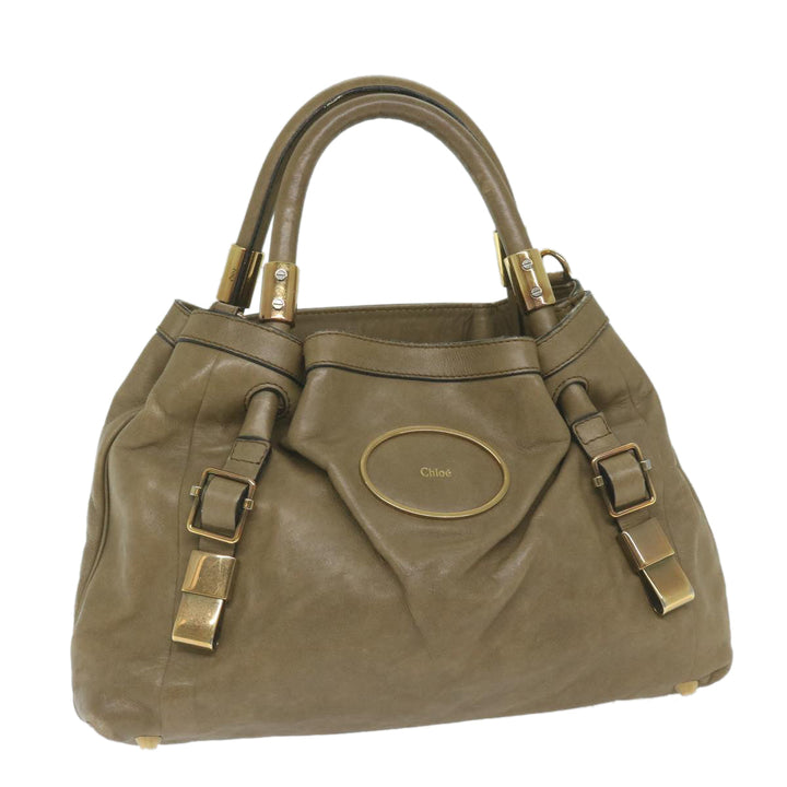 Chloe Victoria Hand Bag Leather Beige yk9516