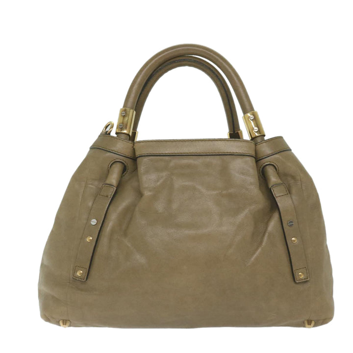 Chloe Victoria Hand Bag Leather Beige yk9516