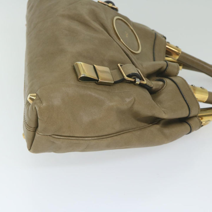 Chloe Victoria Hand Bag Leather Beige yk9516