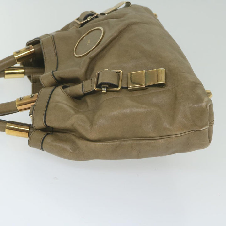 Chloe Victoria Hand Bag Leather Beige yk9516