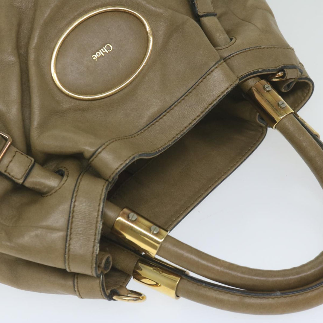 Chloe Victoria Hand Bag Leather Beige yk9516