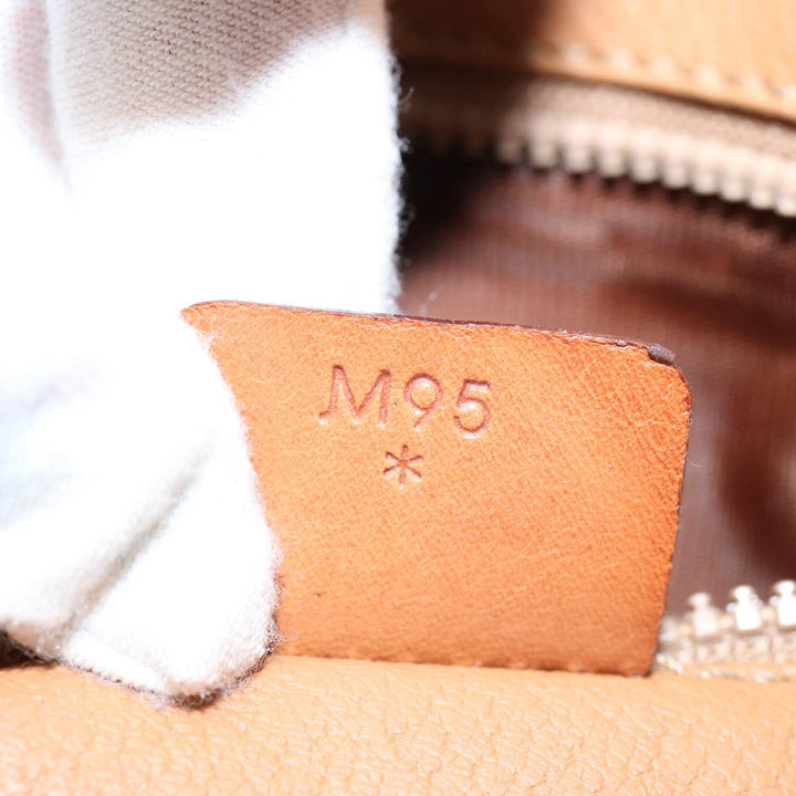 Celine Macadam Canvas Clutch Bag PVC Leather Brown 9555