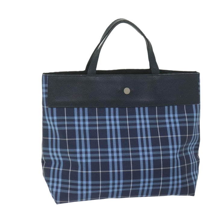 BURBERRY Nova Check Hand Bag Nylon Blue Auth yk9593