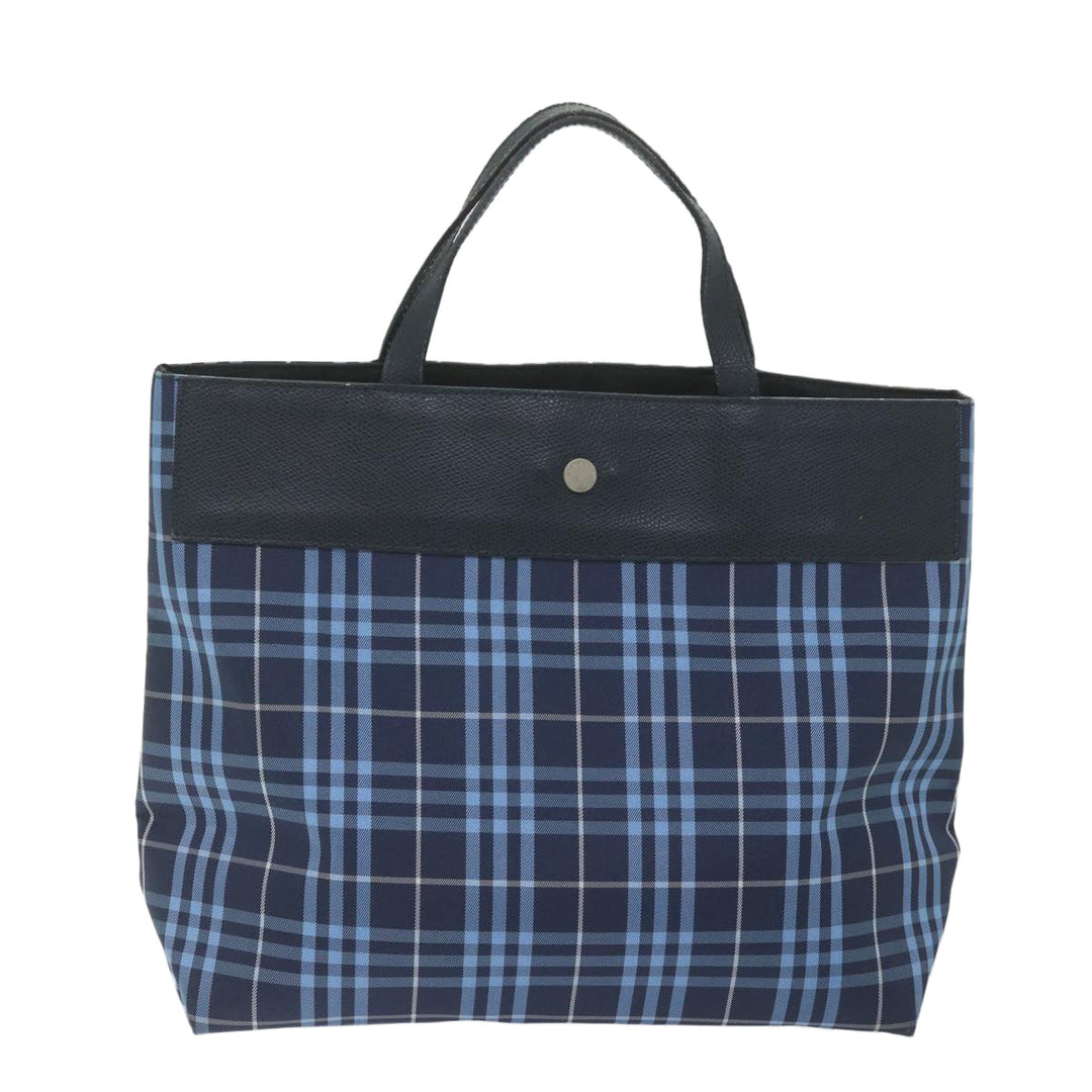 BURBERRY Nova Check Hand Bag Nylon Blue Auth yk9593