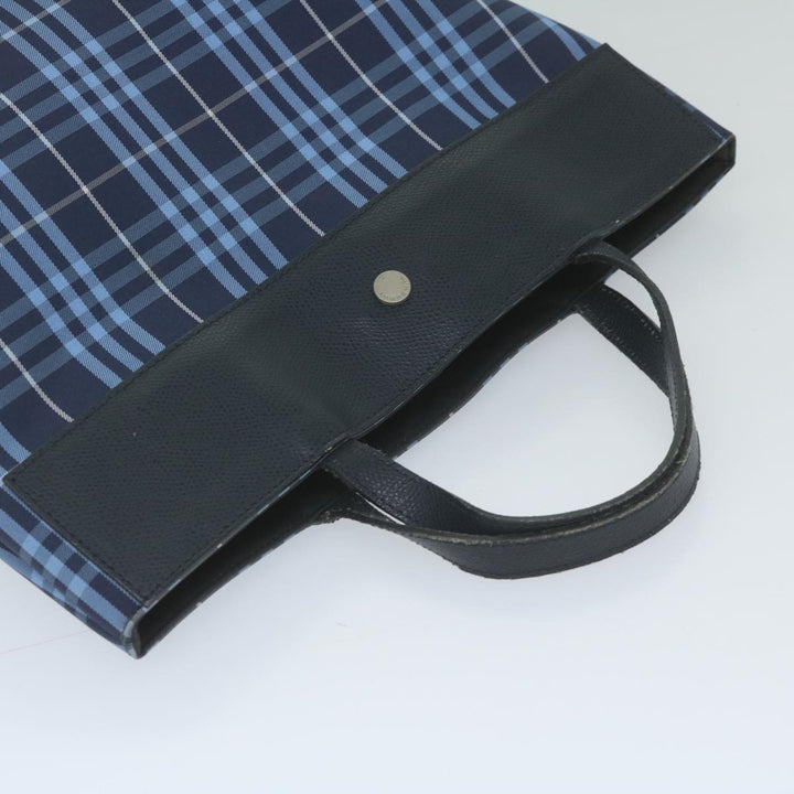 BURBERRY Nova Check Hand Bag Nylon Blue Auth yk9593