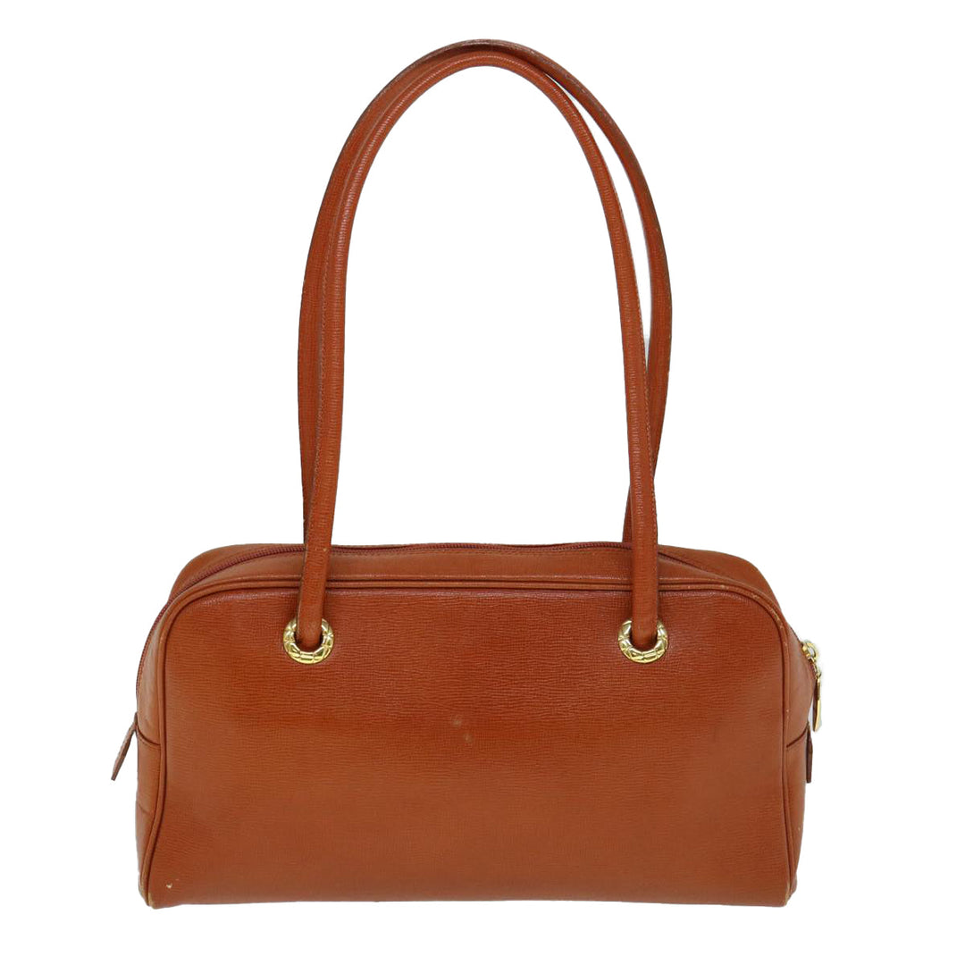 BURBERRYSs Shoulder Bag Leather Orange Auth yk9596