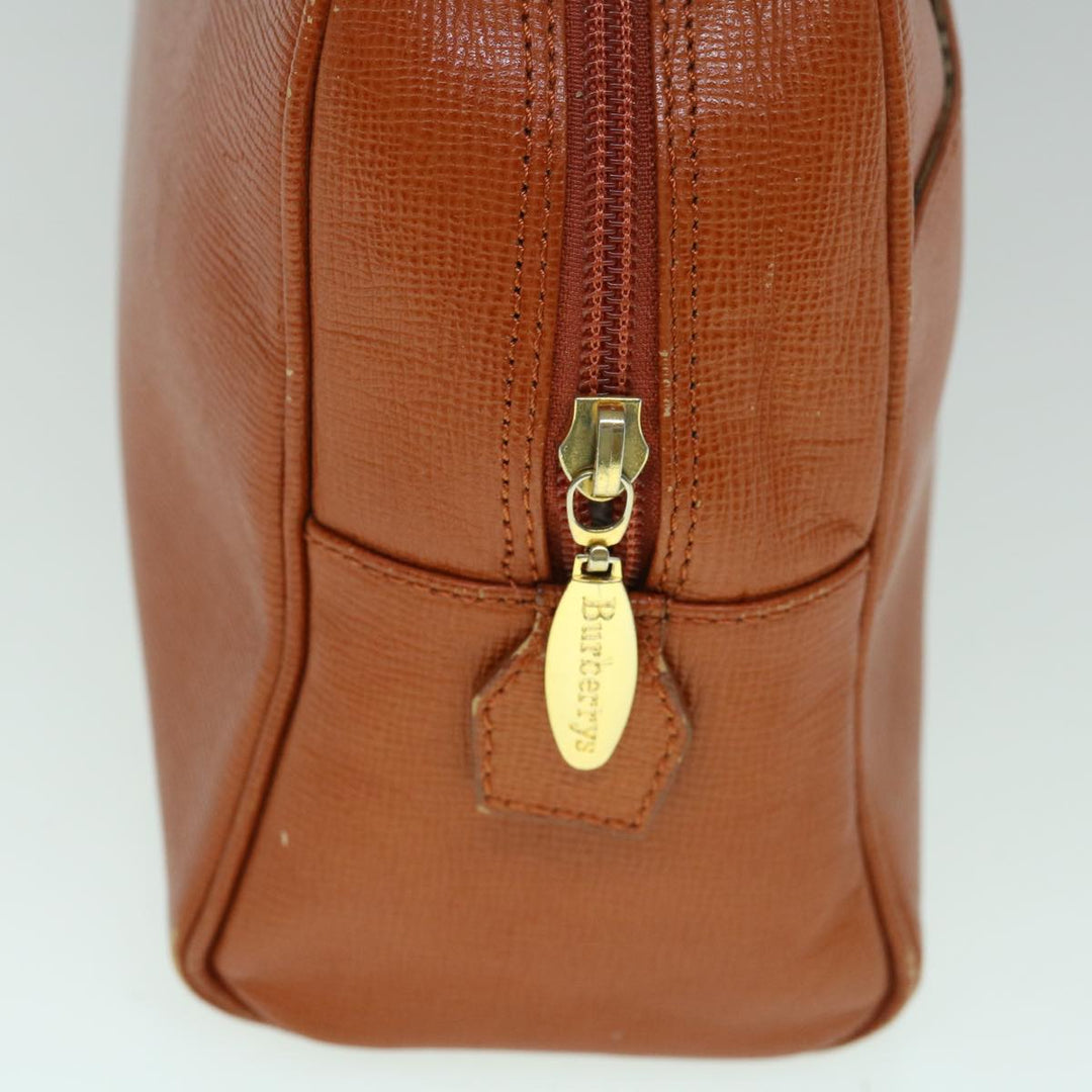 BURBERRYSs Shoulder Bag Leather Orange Auth yk9596