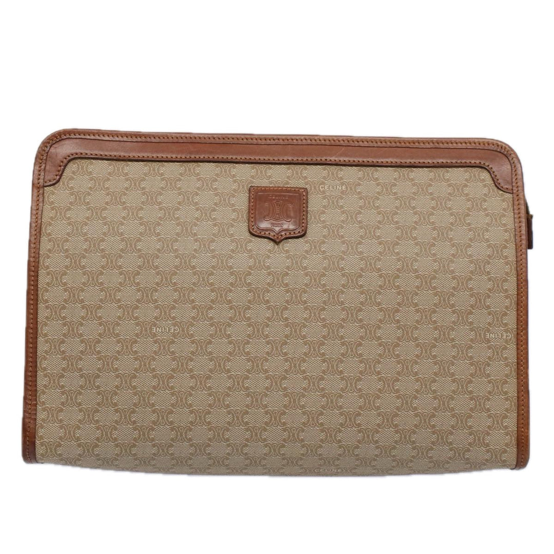 Celine Macadam Canvas Clutch Bag Beige 9598