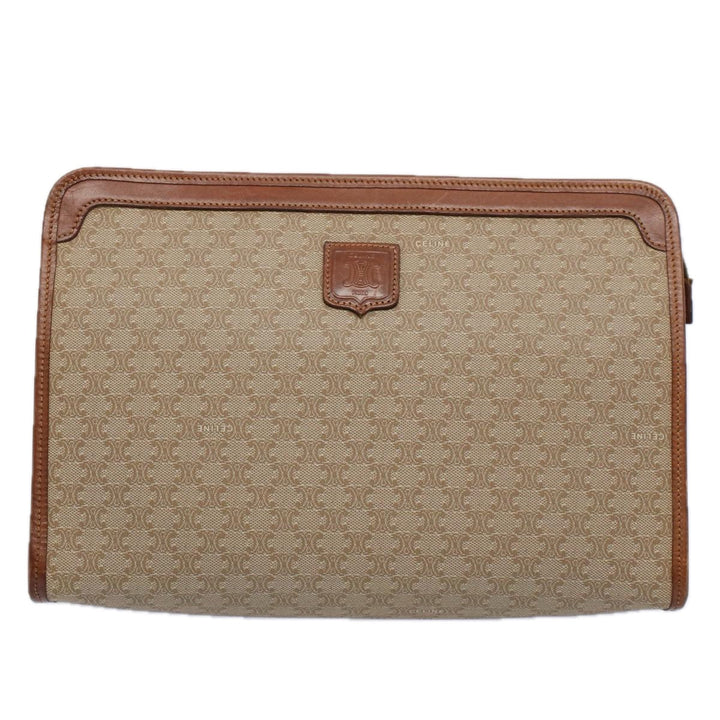 Celine Macadam Canvas Clutch Bag Beige 9598