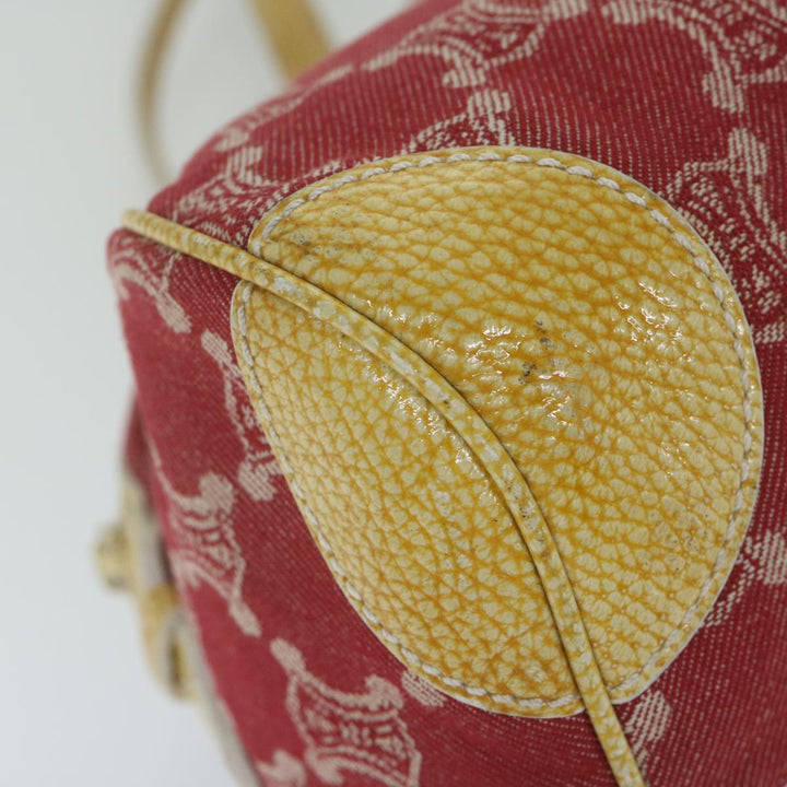 Celine Paris Macadam Canvas Shoulder Bag Red 9681