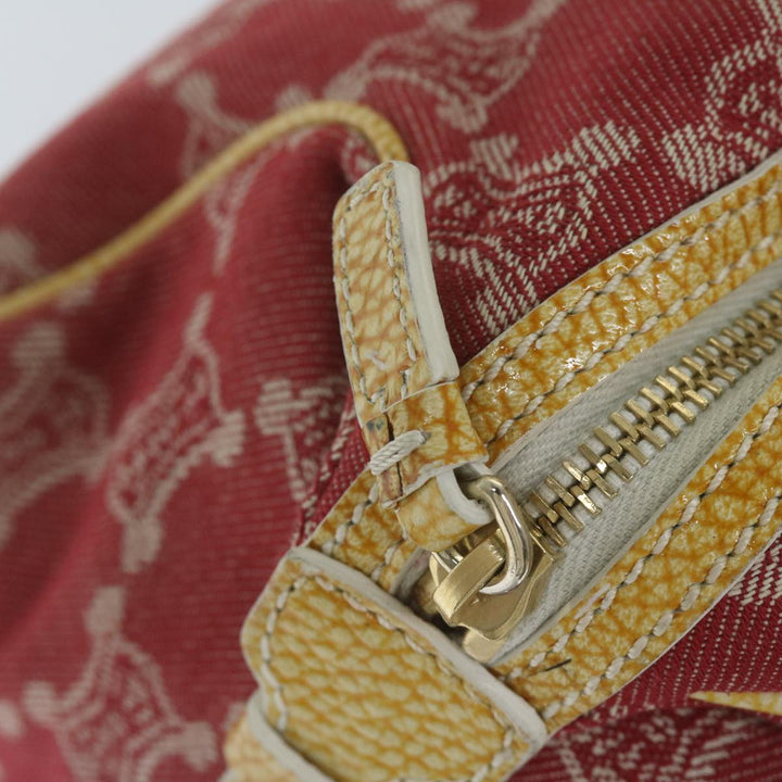 Celine Paris Macadam Canvas Shoulder Bag Red 9681
