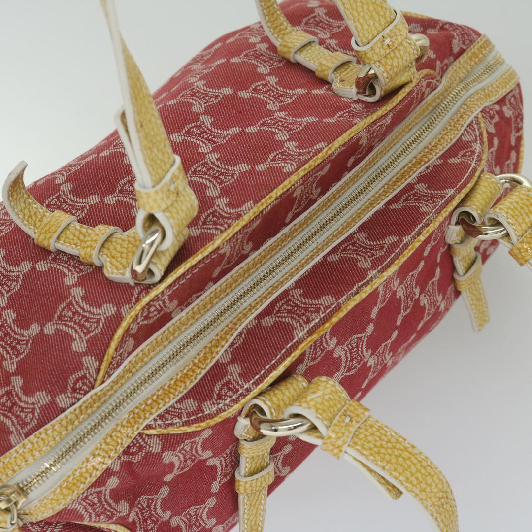 Celine Paris Macadam Canvas Shoulder Bag Red 9681