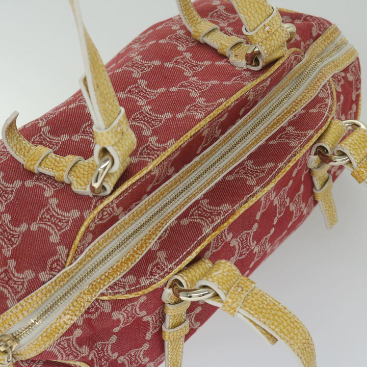 Celine Paris Macadam Canvas Shoulder Bag Red 9681