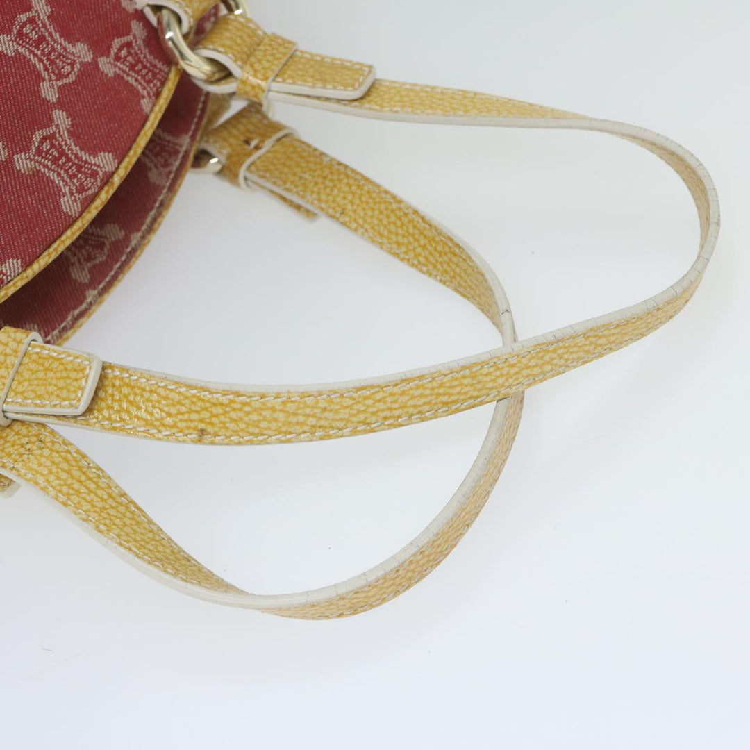 Celine Paris Macadam Canvas Shoulder Bag Red 9681