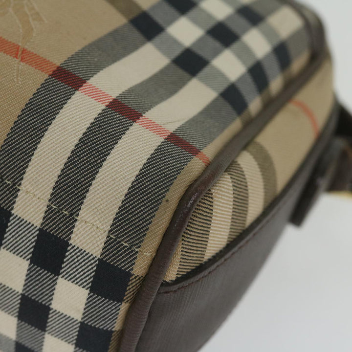 BURBERRYSs Nova Check Shoulder Bag Nylon Canvas Beige Auth yk9756