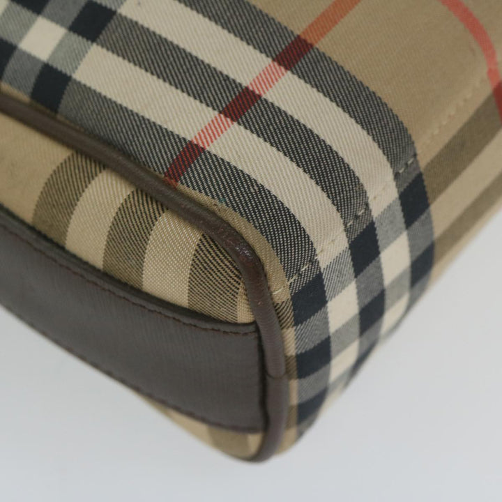 BURBERRYSs Nova Check Shoulder Bag Nylon Canvas Beige Auth yk9756