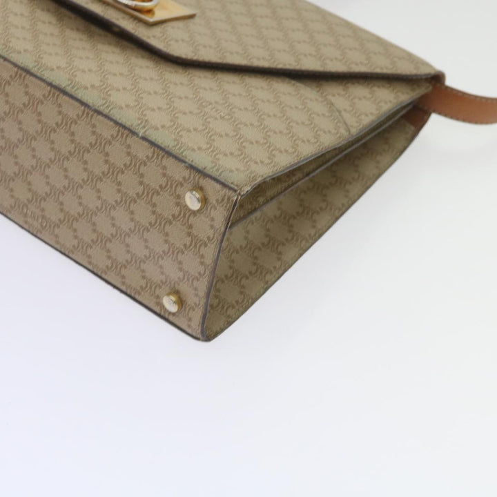 Celine Macadam Canvas Shoulder Bag PVC Beige Brown Auth yk9762