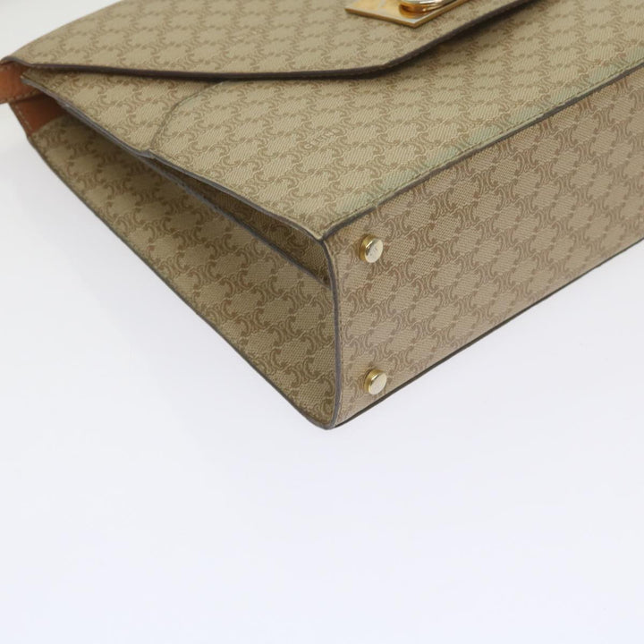 Celine Macadam Canvas Shoulder Bag PVC Beige Brown Auth yk9762