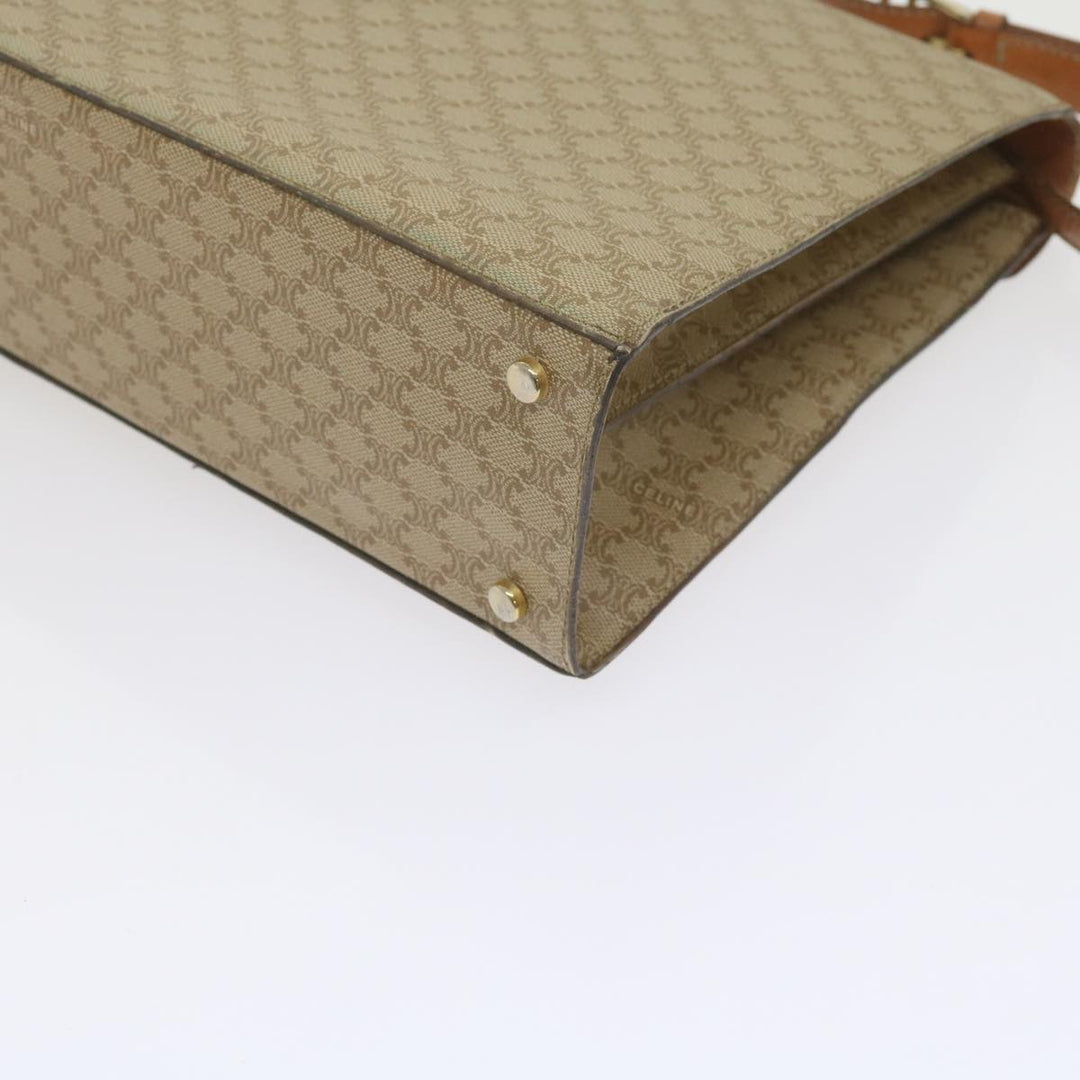 Top Quality Celine Macadam Canvas Shoulder Bag PVC Beige Brown Auth yk9762
