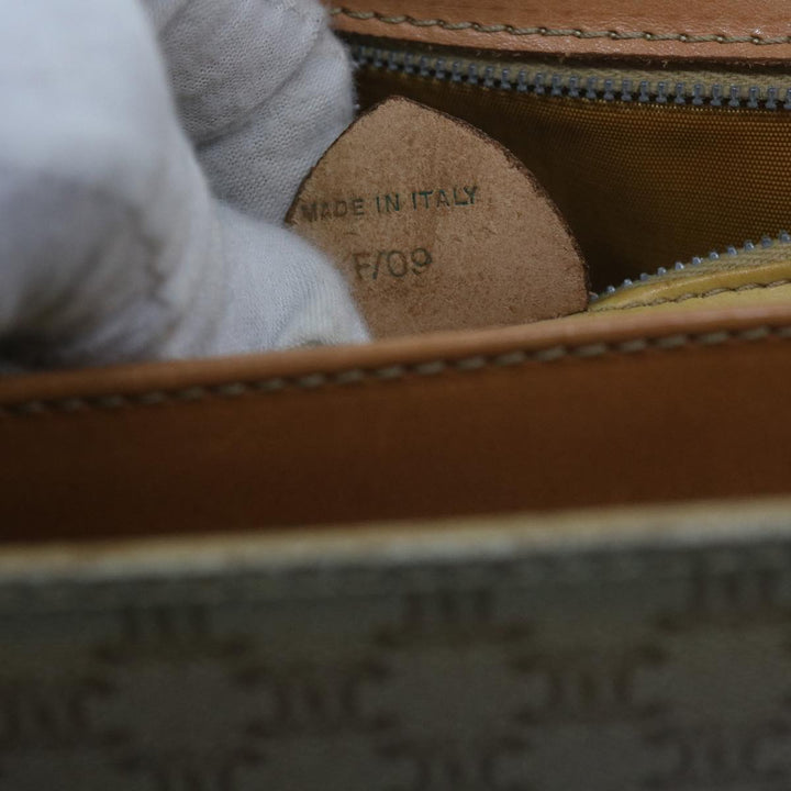 Top Quality Celine Macadam Canvas Shoulder Bag PVC Beige Brown Auth yk9762