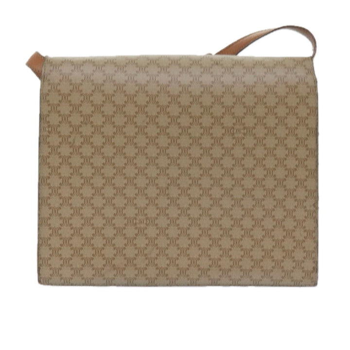 Celine Macadam Canvas Shoulder Bag PVC Beige Brown Auth yk9762