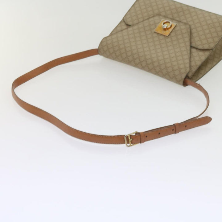 Celine Macadam Canvas Shoulder Bag PVC Beige Brown Auth yk9762