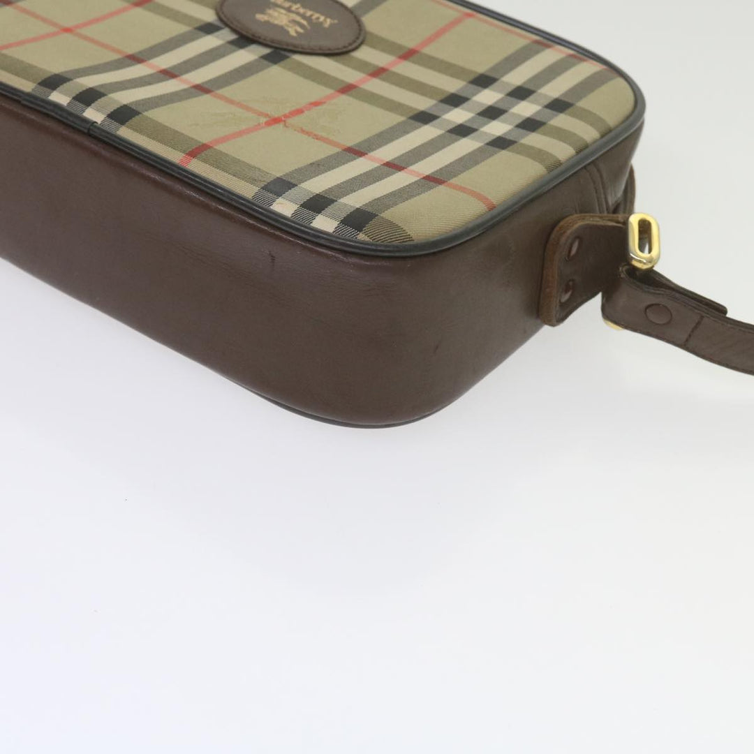 BURBERRYSs Nova Check Shoulder Bag Canvas Beige Brown Auth yk9787