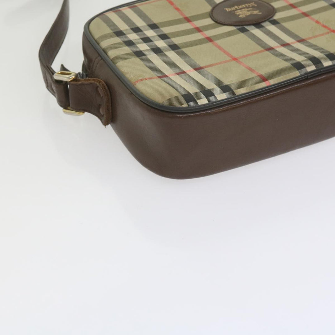 BURBERRYSs Nova Check Shoulder Bag Canvas Beige Brown Auth yk9787