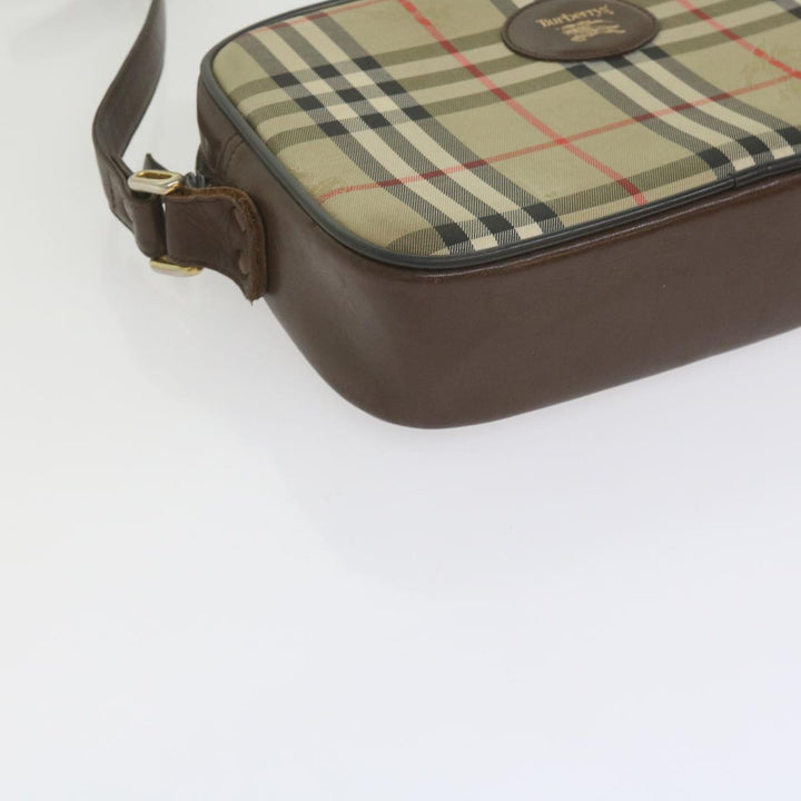 BURBERRYSs Nova Check Shoulder Bag Canvas Beige Brown Auth yk9787