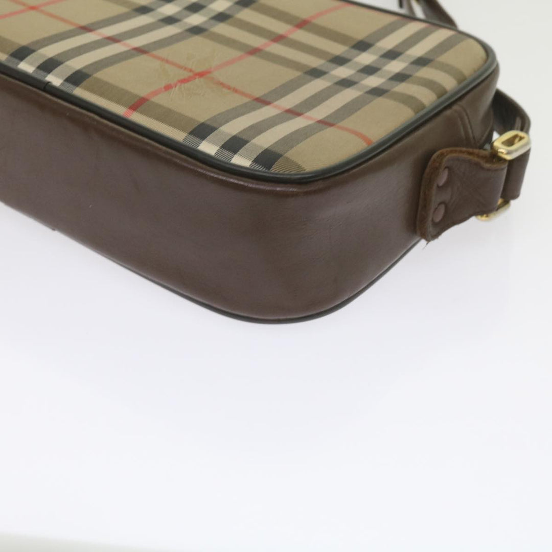 BURBERRYSs Nova Check Shoulder Bag Canvas Beige Brown Auth yk9787