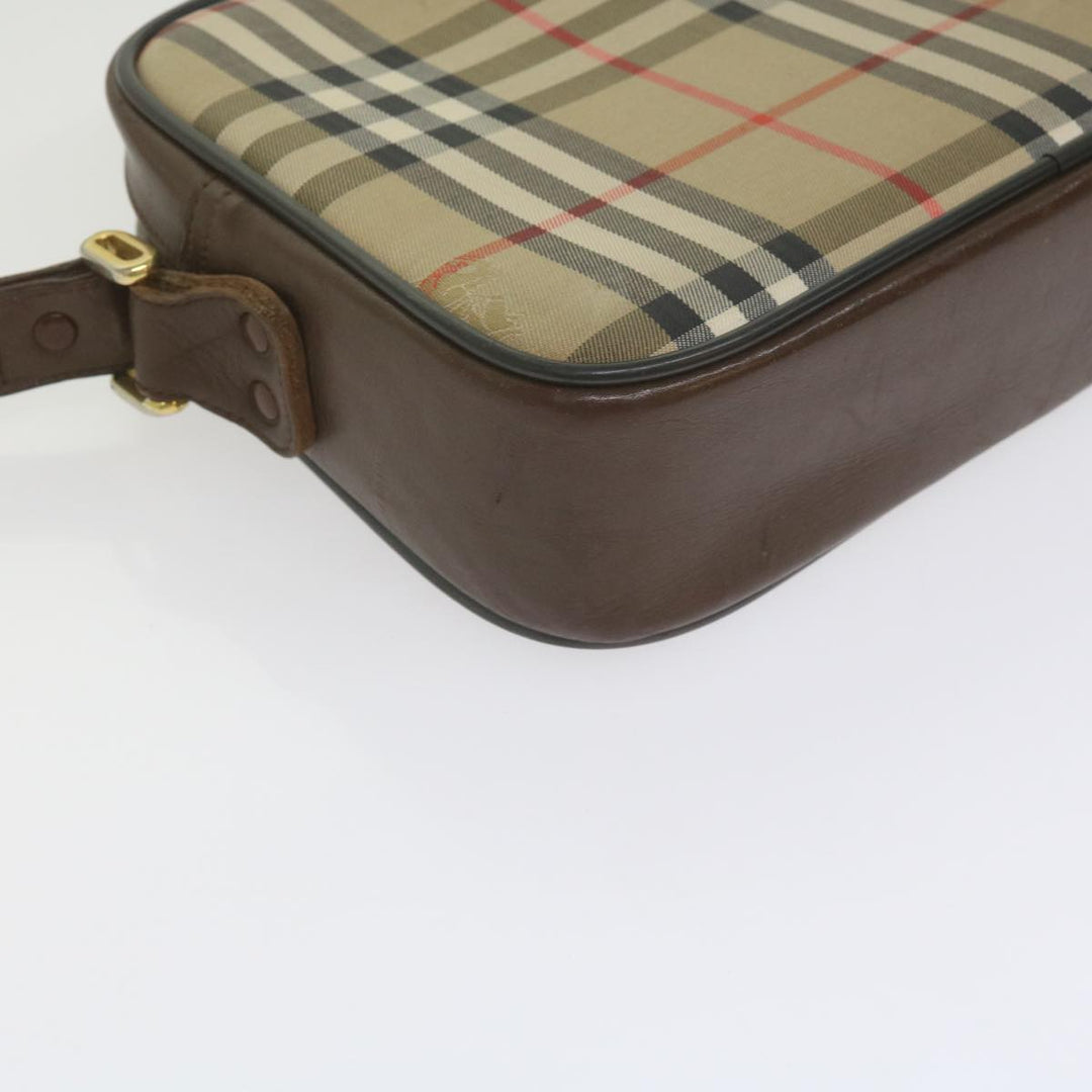 BURBERRYSs Nova Check Shoulder Bag Canvas Beige Brown Auth yk9787