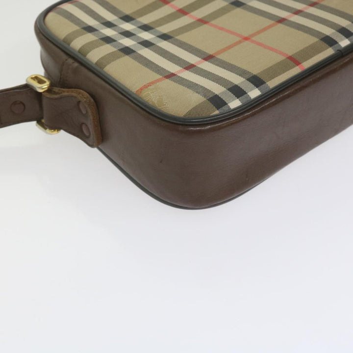 BURBERRYSs Nova Check Shoulder Bag Canvas Beige Brown Auth yk9787