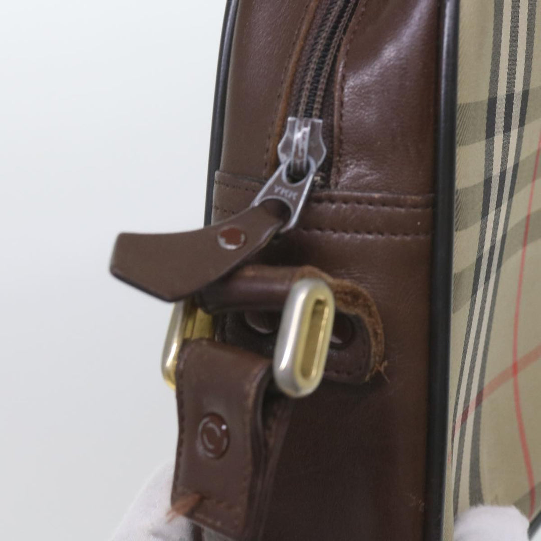 BURBERRYSs Nova Check Shoulder Bag Canvas Beige Brown Auth yk9787