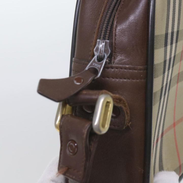 BURBERRYSs Nova Check Shoulder Bag Canvas Beige Brown Auth yk9787