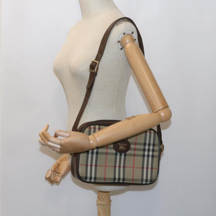 BURBERRYSs Nova Check Shoulder Bag Canvas Beige Brown Auth yk9787